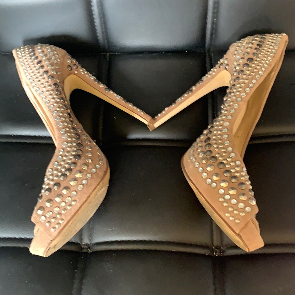 Bebe Studded Open toe Pumps Size 8